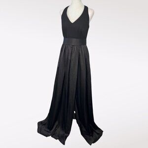 White by Vera Wang Ebony Black Formal Halter Maxi Gown Size 6